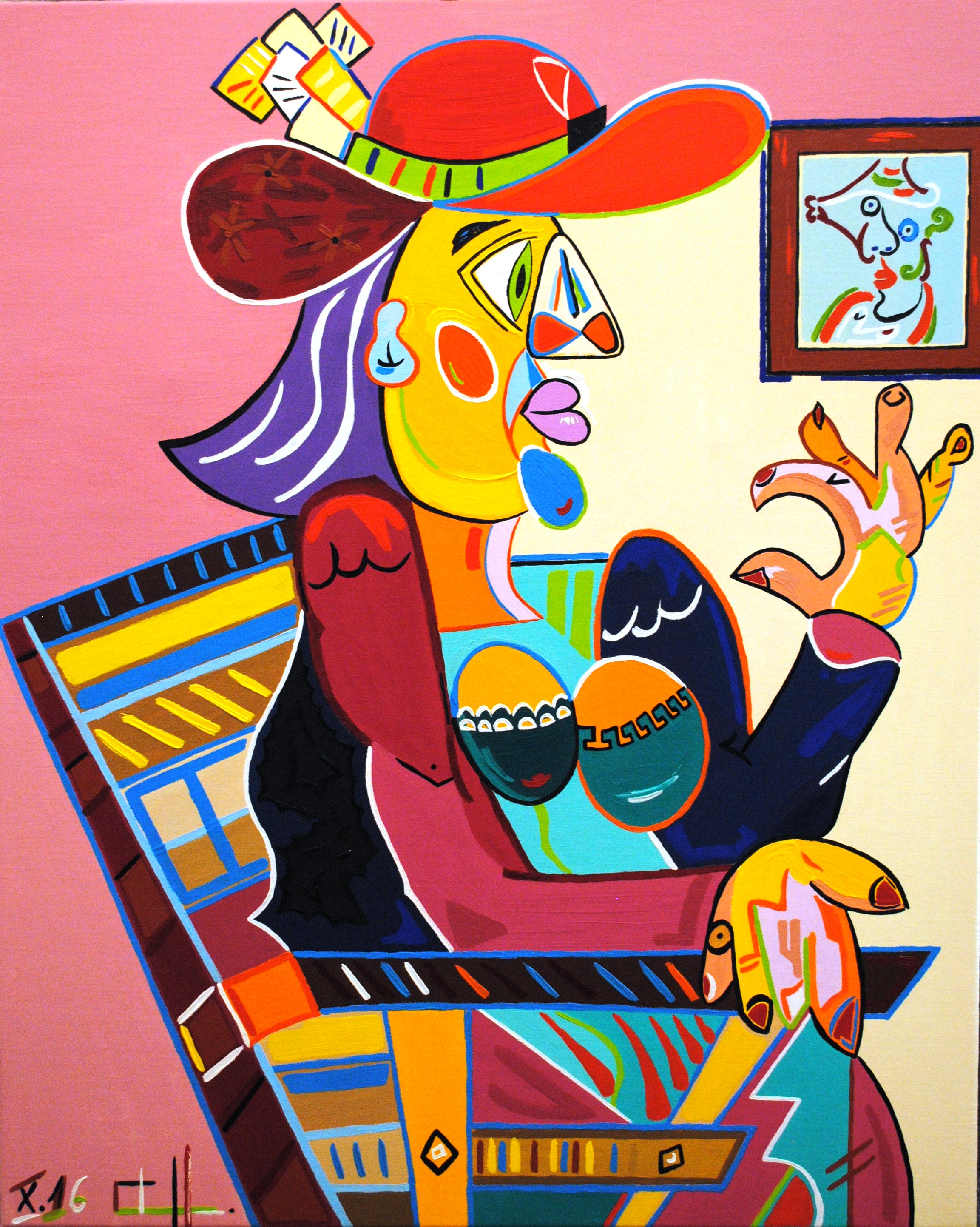 Femme au chapeau image